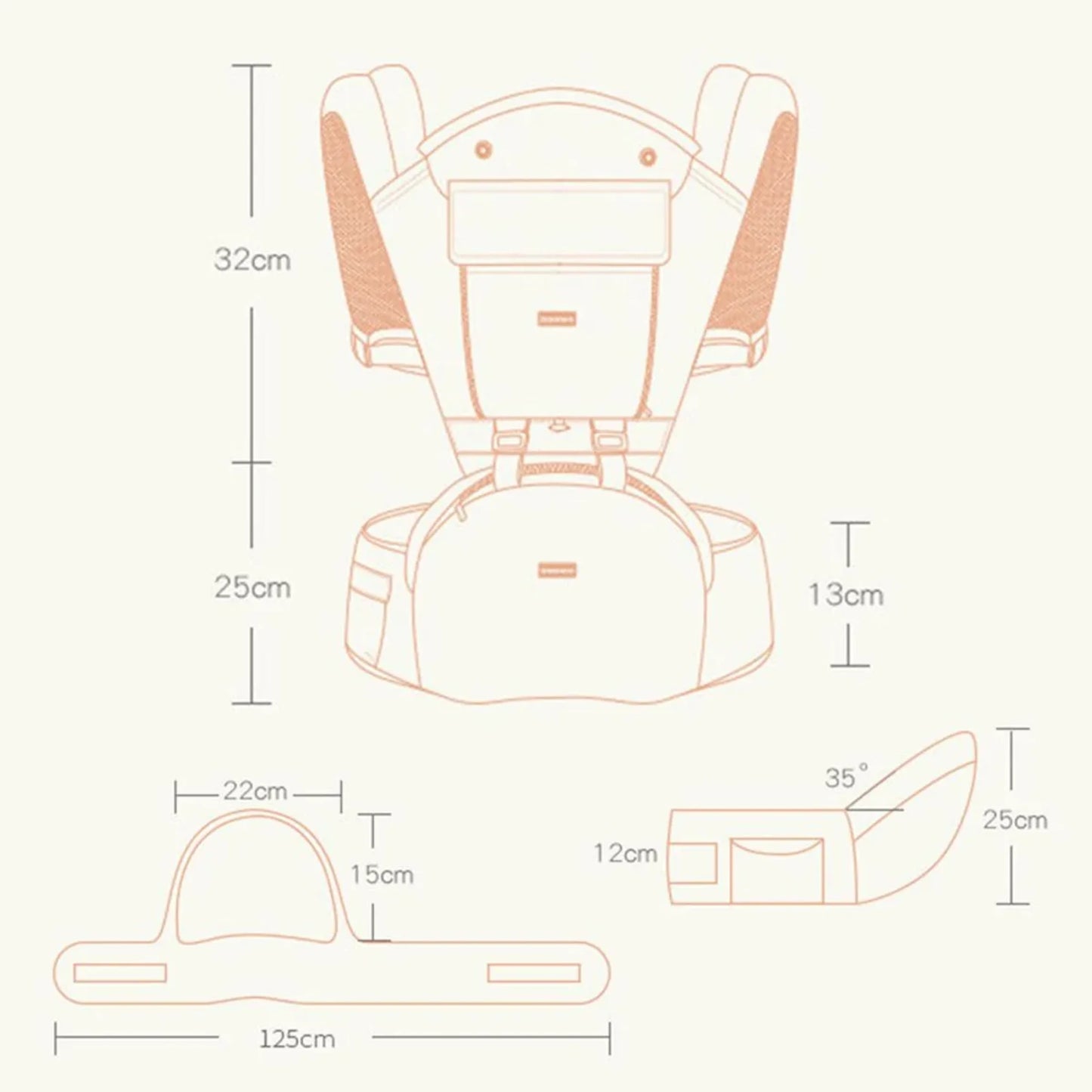 Cargador Portabebés Silla Ergonómico 6 En 1 Multiposiciones Para Bebe
