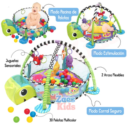 Gimnasio Interactivo 3 en 1 + Piscina Pelotas - AnimalsPlay