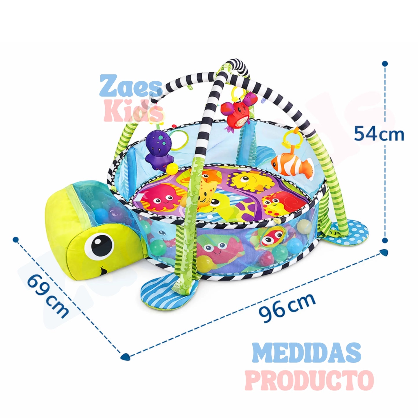 Gimnasio Interactivo 3 en 1 + Piscina Pelotas - AnimalsPlay