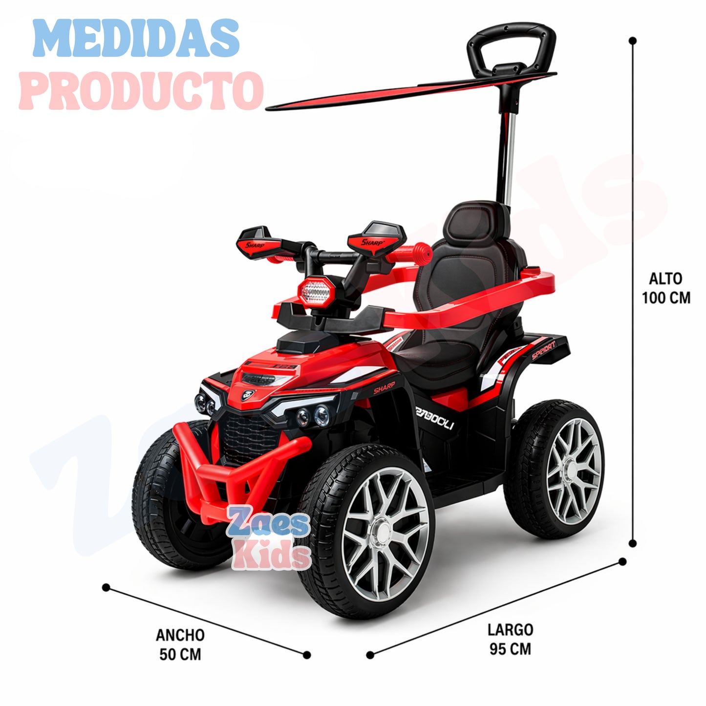 Cuatrimoto Eléctrica Infantil con Control Remoto y Capota