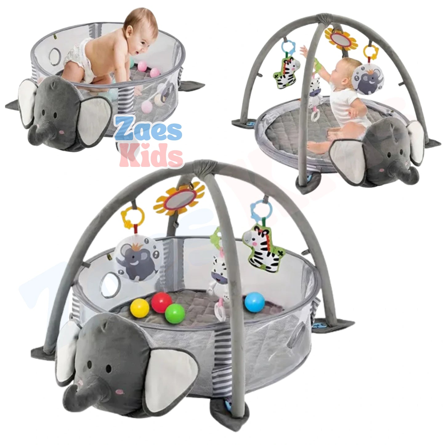 Gimnasio Interactivo 3 en 1 + Piscina Pelotas - AnimalsPlay