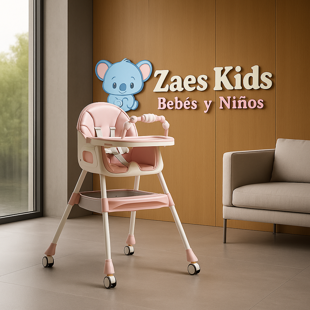 Silla Alta Convertible 4 en 1 – Plegable, Segura y con Ruedas