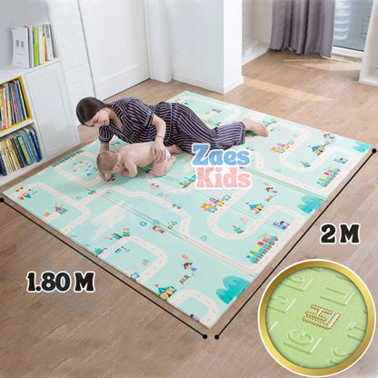 Tapete Extra Grande Plegable Doble Faz Antigolpes + Estuche 200x180Cm