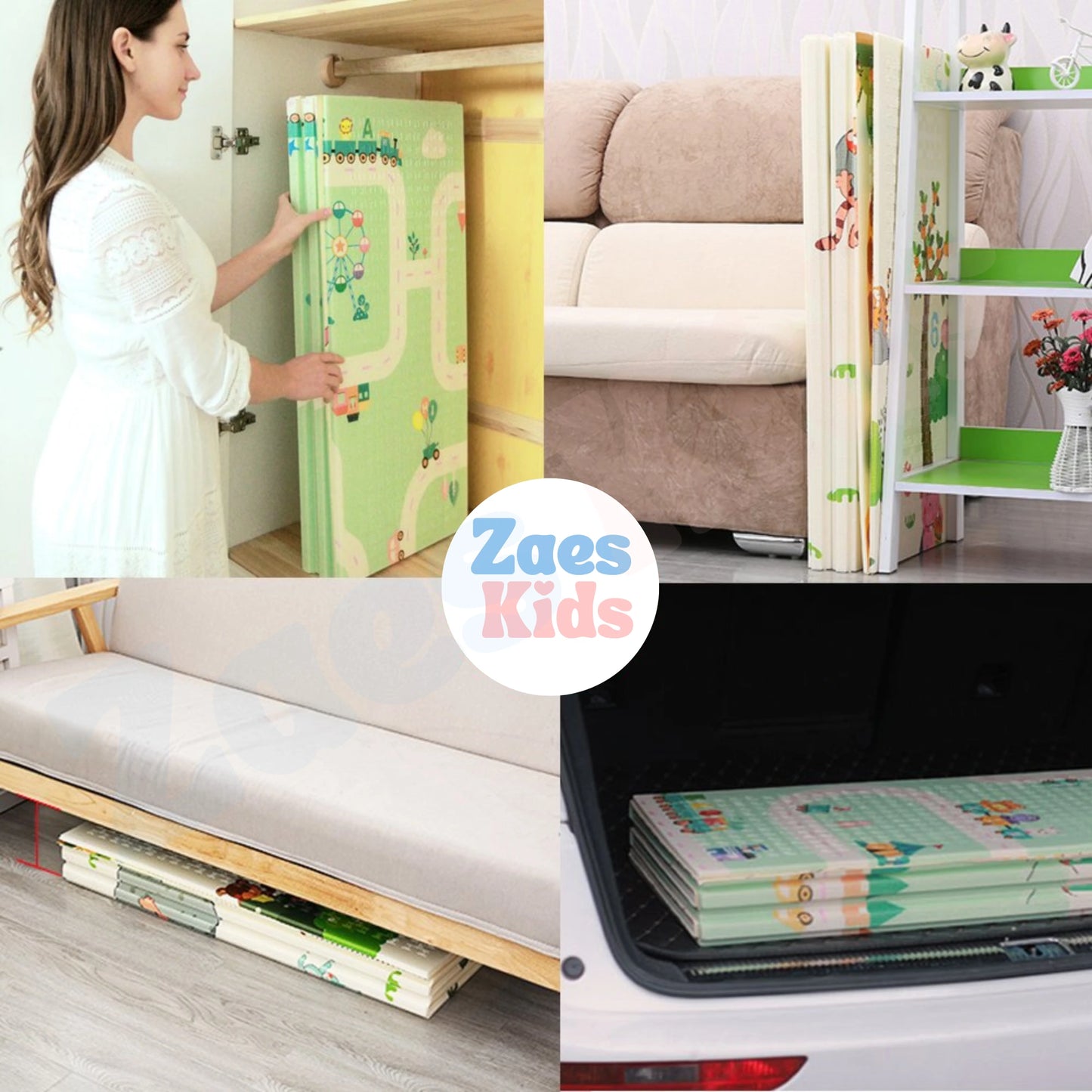 Tapete Extra Grande Plegable Doble Faz Antigolpes + Estuche 200x180Cm