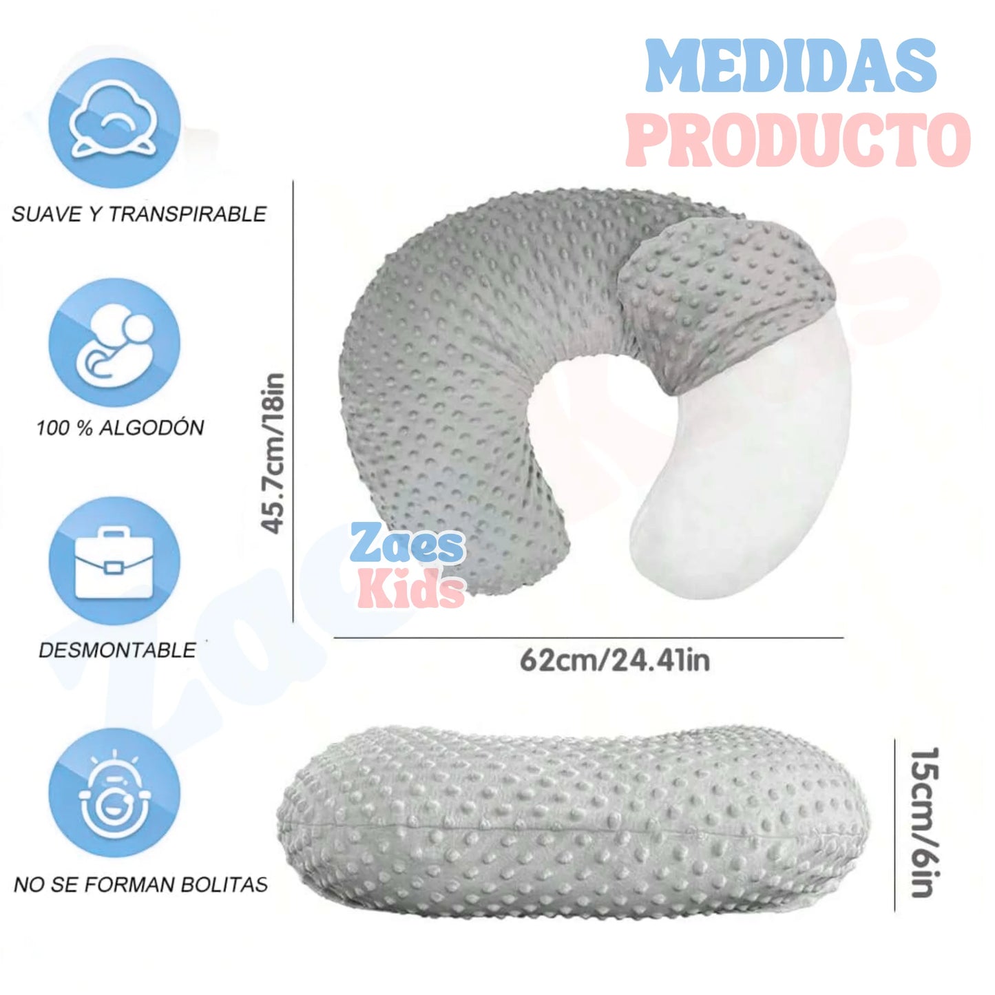 Cojín de Lactancia Ergonómico para Bebé Multifuncional Comfort Baby