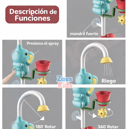 Ducha Regadera Interactiva para Bañera Elefante con Molino de Agua