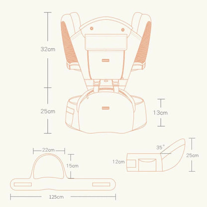 Cargador Portabebés Silla Ergonómico 6 En 1 Multiposiciones Para Bebe