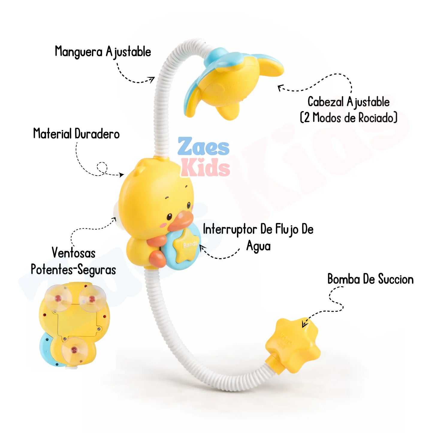 Ducha Regadera para Bañera Flexible Pato con Manguera Ajustable